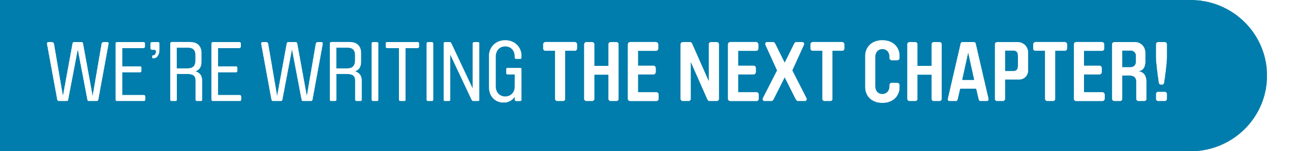 A heading on a blue background that reads: "We're writing the next chapter"